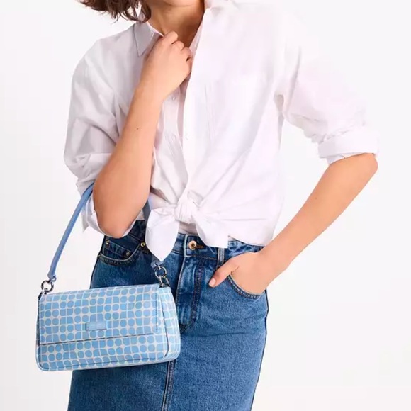 Kate Spade Noel Jacquard Convertible Crossbody Canvas XBody Shoulder Handbag - Picture 2 of 16